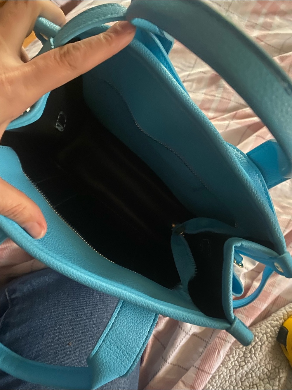 Marc Jacobs Turquoise Blue Pebbled Leather Tote Small/Medium - Picture 6 of 9